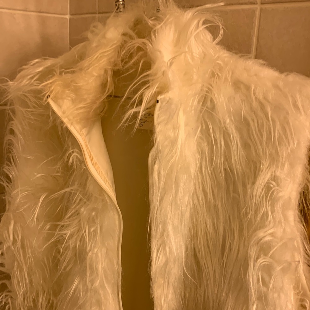 Vest by Duffel outerwear cream color faux fur.